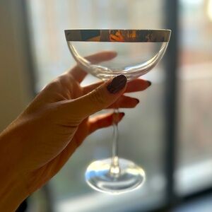 Gold Rimmed Cocktail Coupes (4 total)